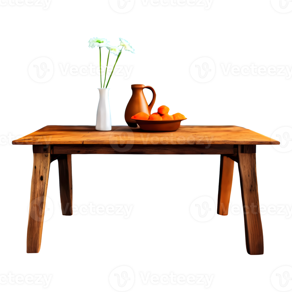 AI generated Farmhouse table isolated on transparent background png