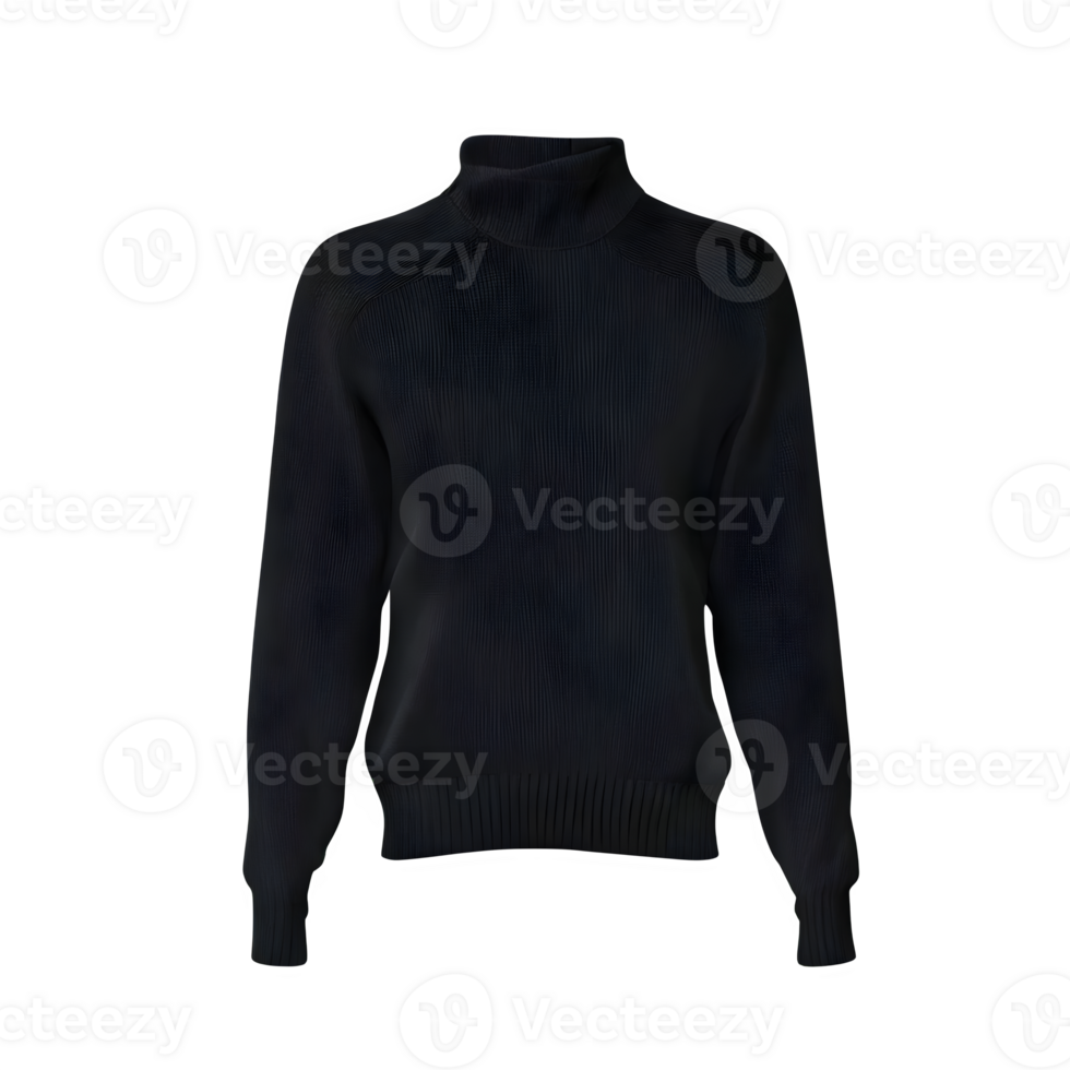 AI generated Black pullover isolated on transparent background png