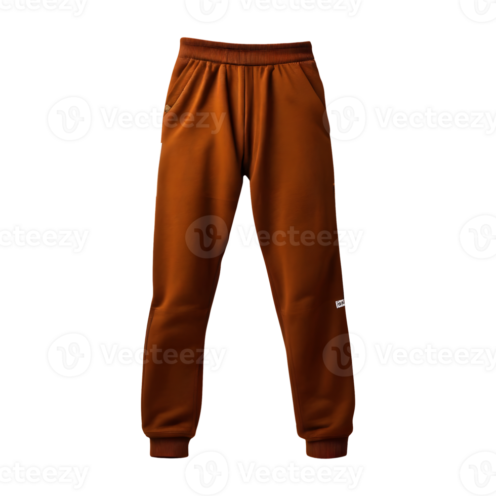 AI generated Brown sweatpants for sports isolated on transparent background png