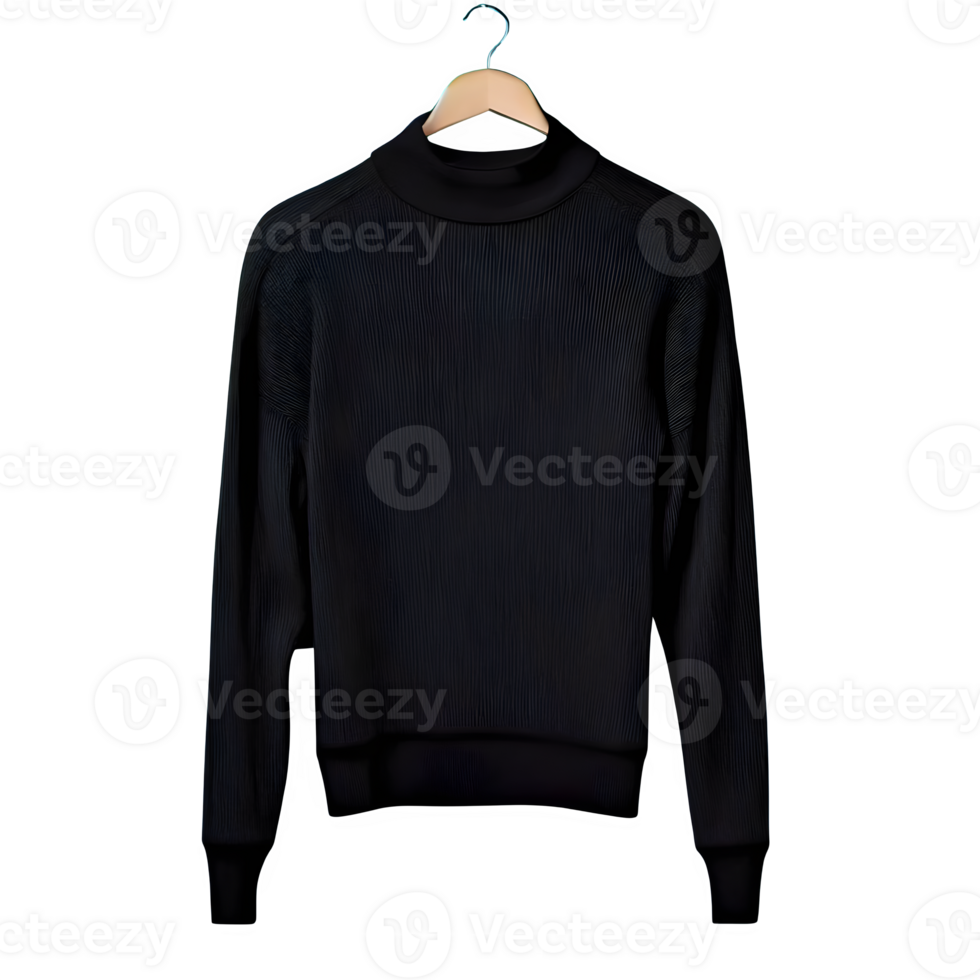 AI generated Black pullover isolated on transparent background png