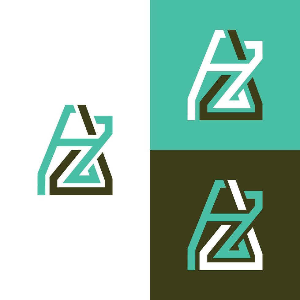 inicial Arizona moderno línea logo diseño, logotipo elemento para modelo en verde y marrón color vector