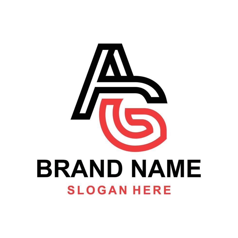 AG logo design vector alphabet, useful for brand, company, alphabet element, suitable on white