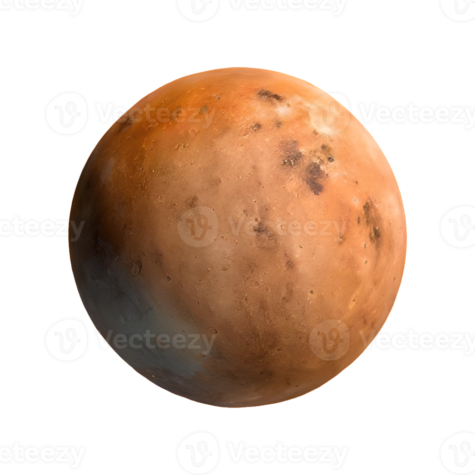 AI generated Mercury planet or foreign planet isolated on transparent background png