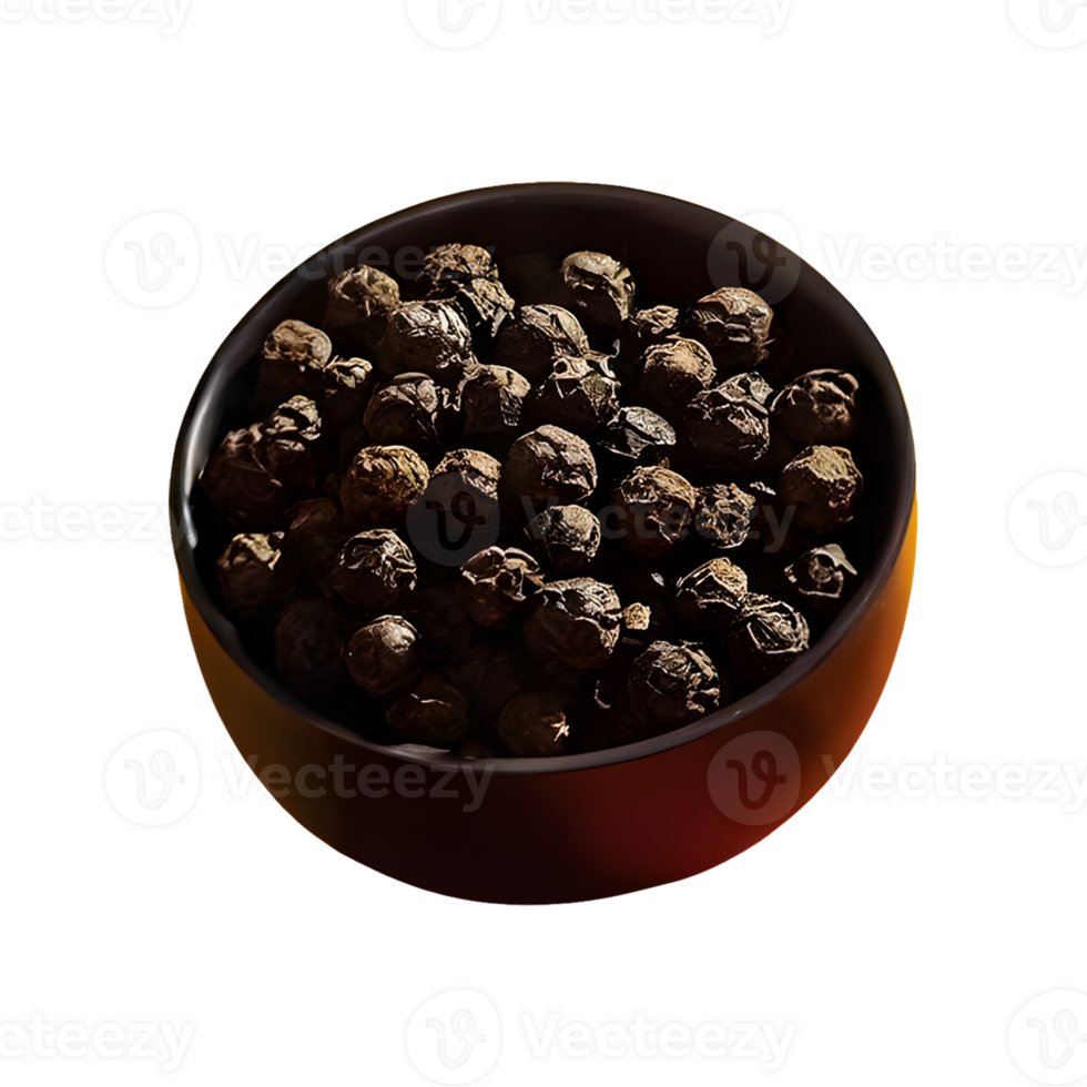 AI generated Black pepper isolated on transparent background png