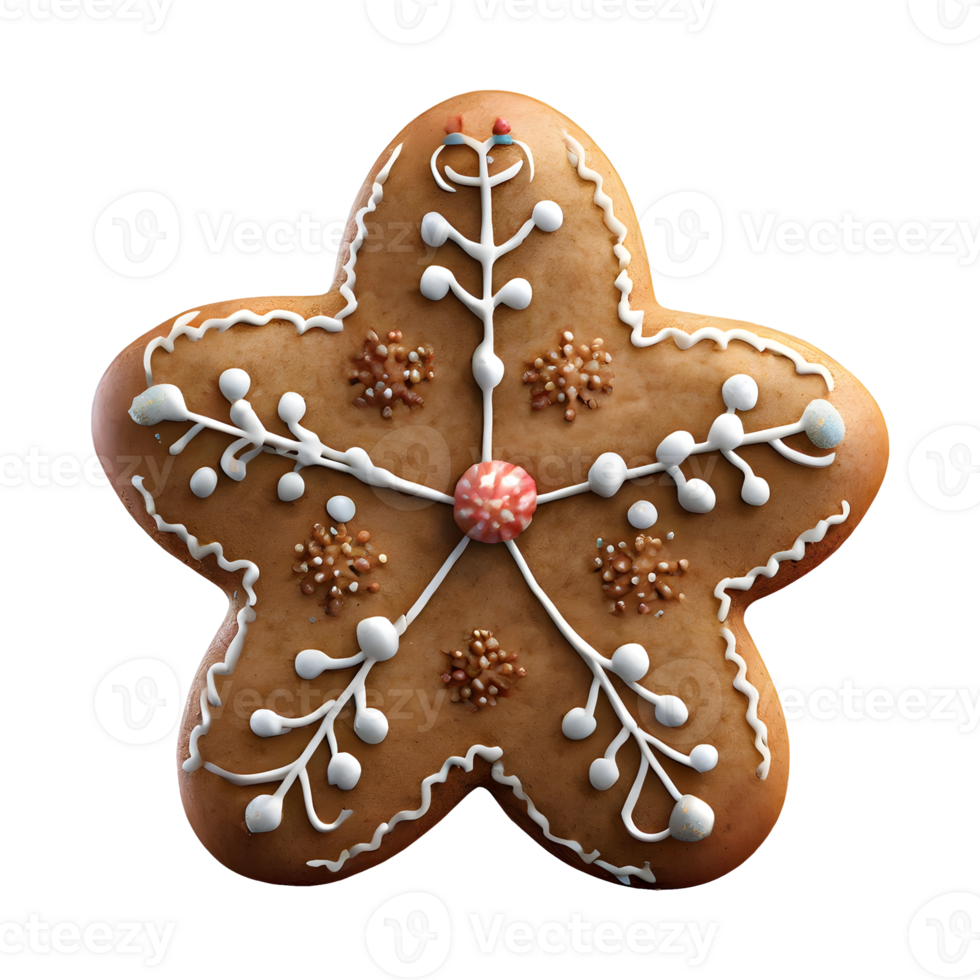 AI generated 3d gingerbread man merry christmas cookie png