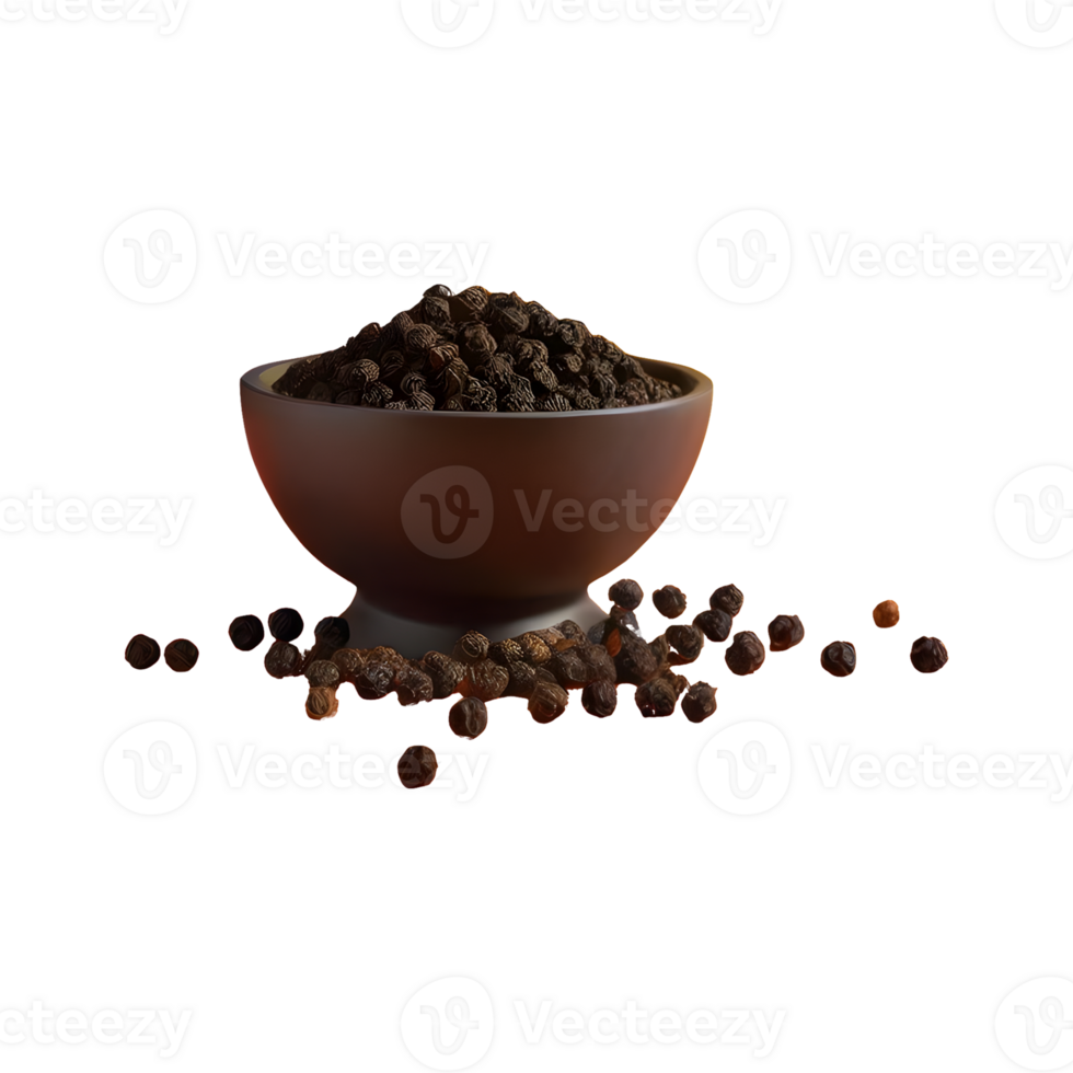 AI generated Black pepper isolated on transparent background png