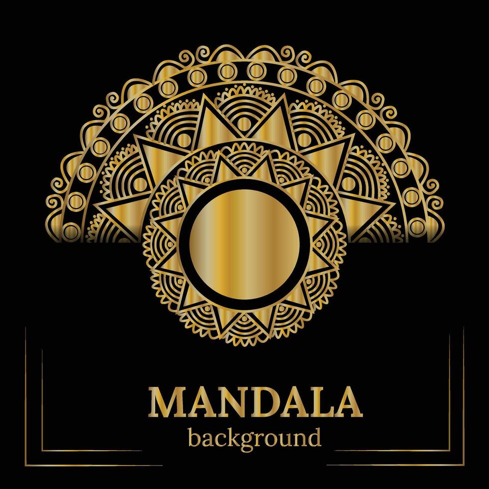 golden mandala design vector