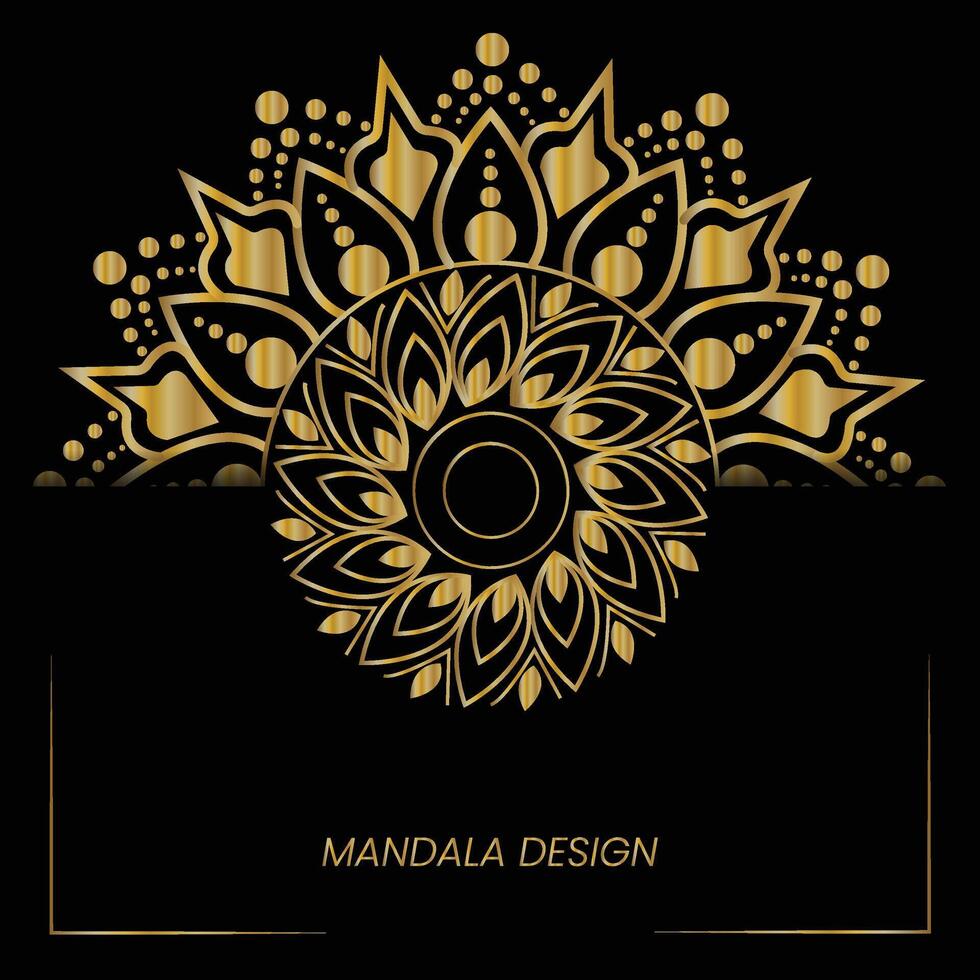 golden mandala design vector