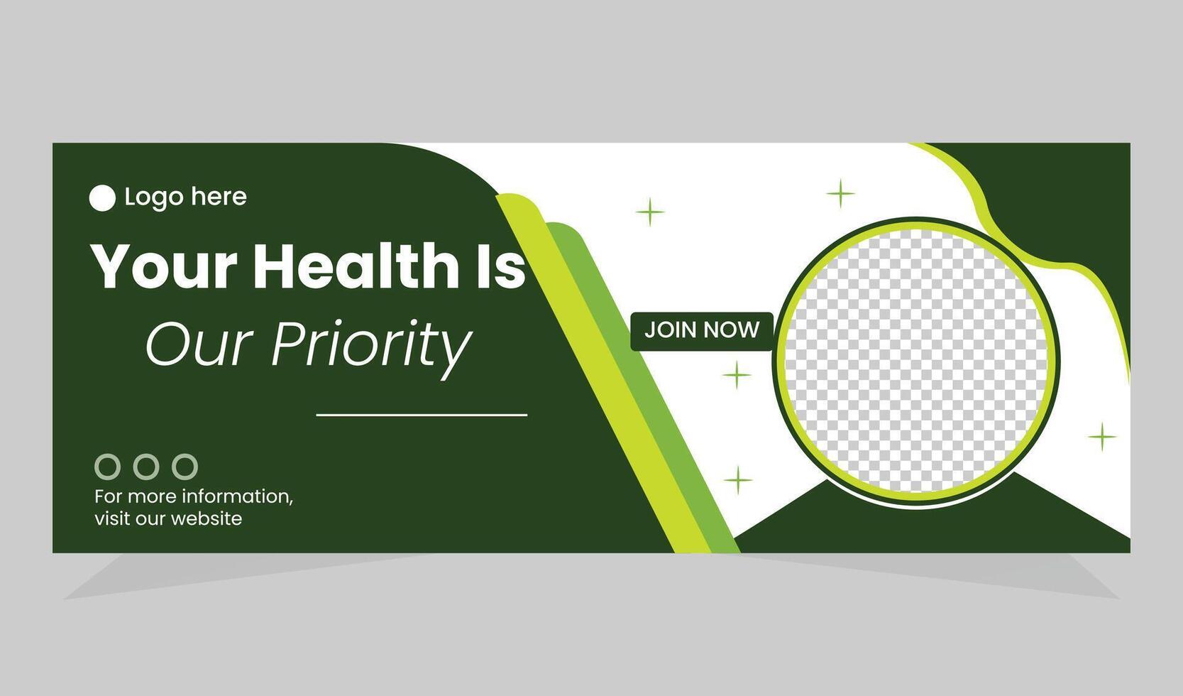 Health care web banner template vector