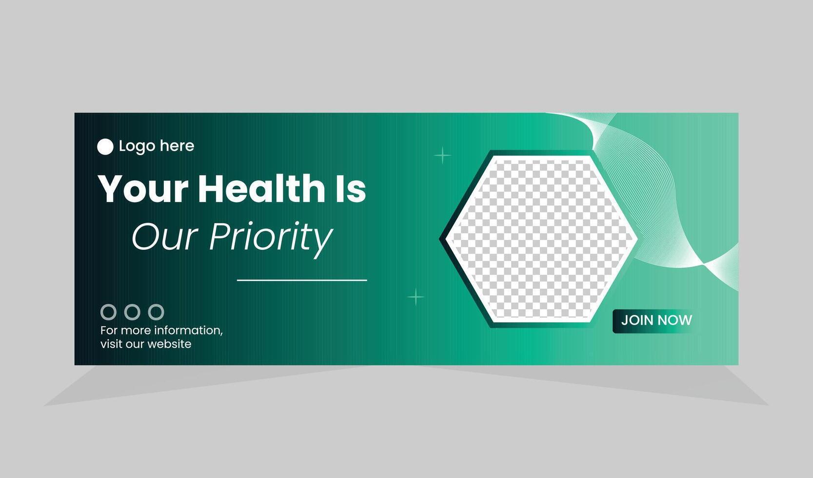 Health care web banner template vector