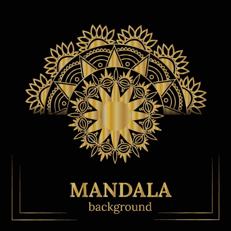 golden mandala design vector