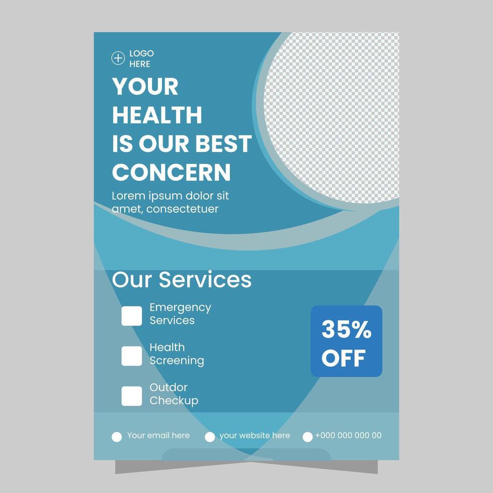 doctor flyer template vector