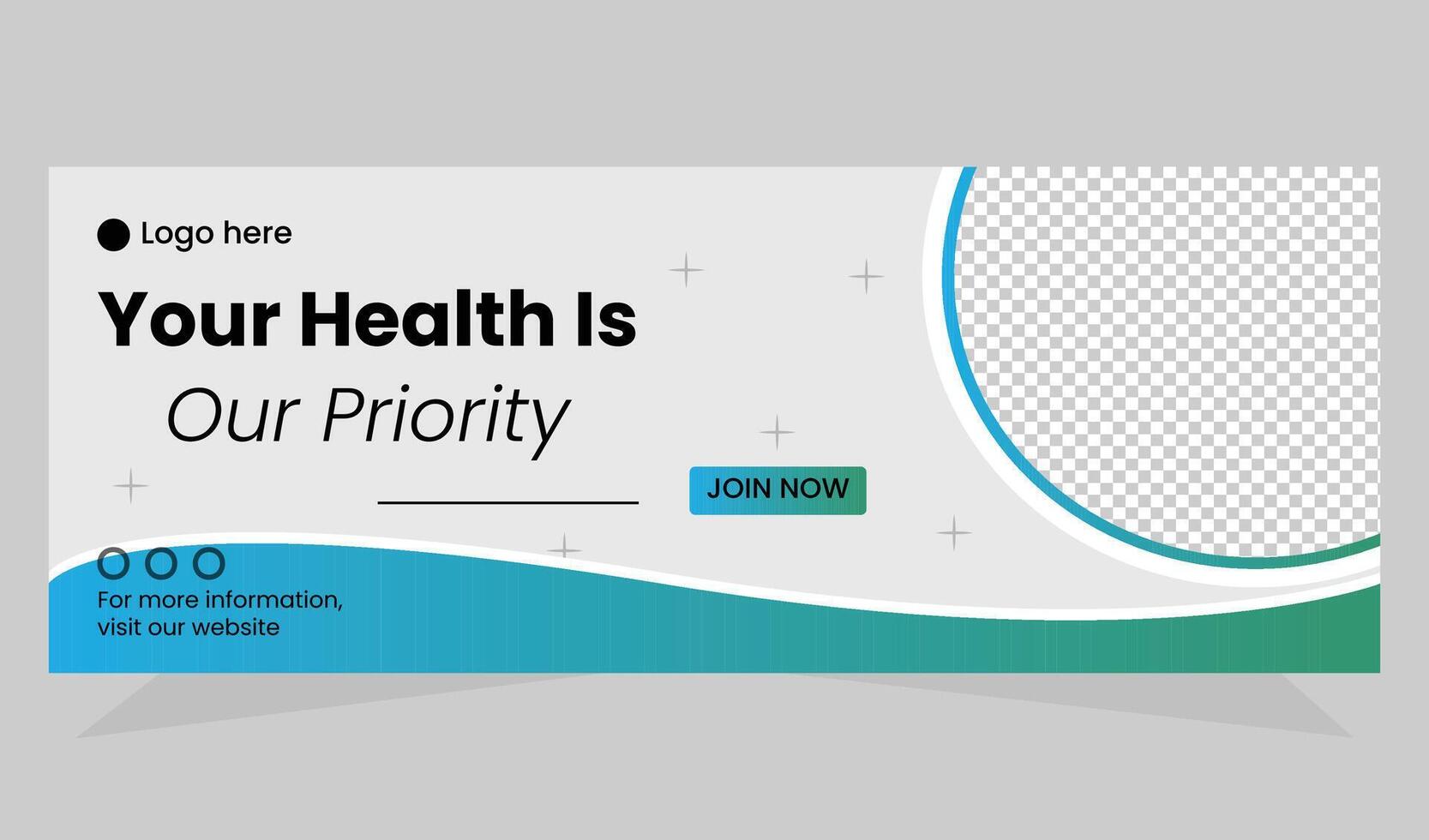 Health care web banner template vector