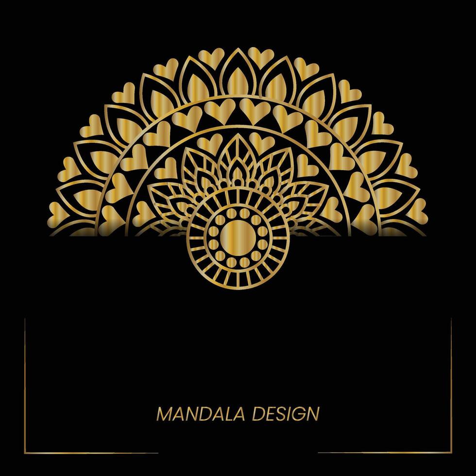 golden mandala design vector