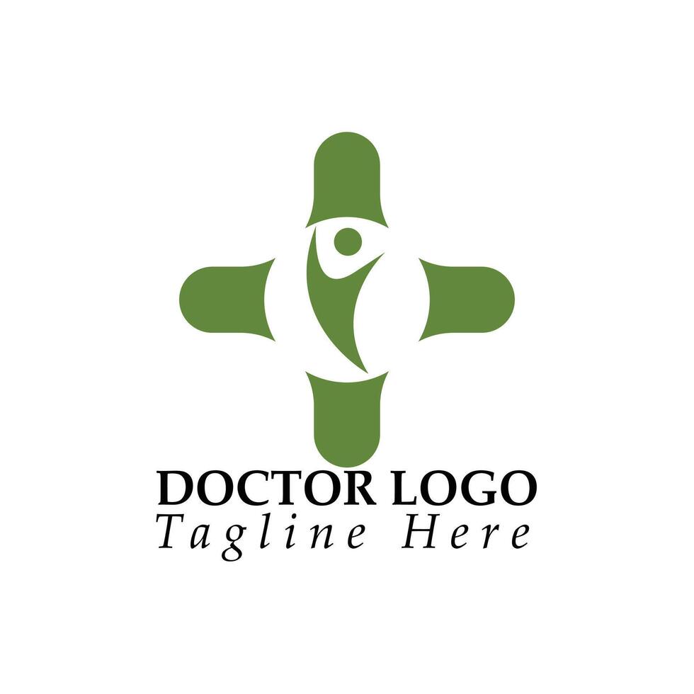 médico logo diseño vector