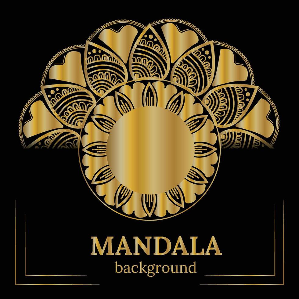 golden mandala design vector