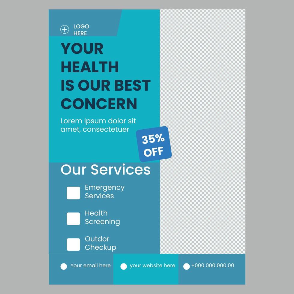 doctor flyer template vector