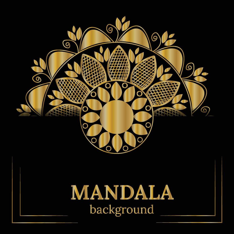 golden mandala design vector