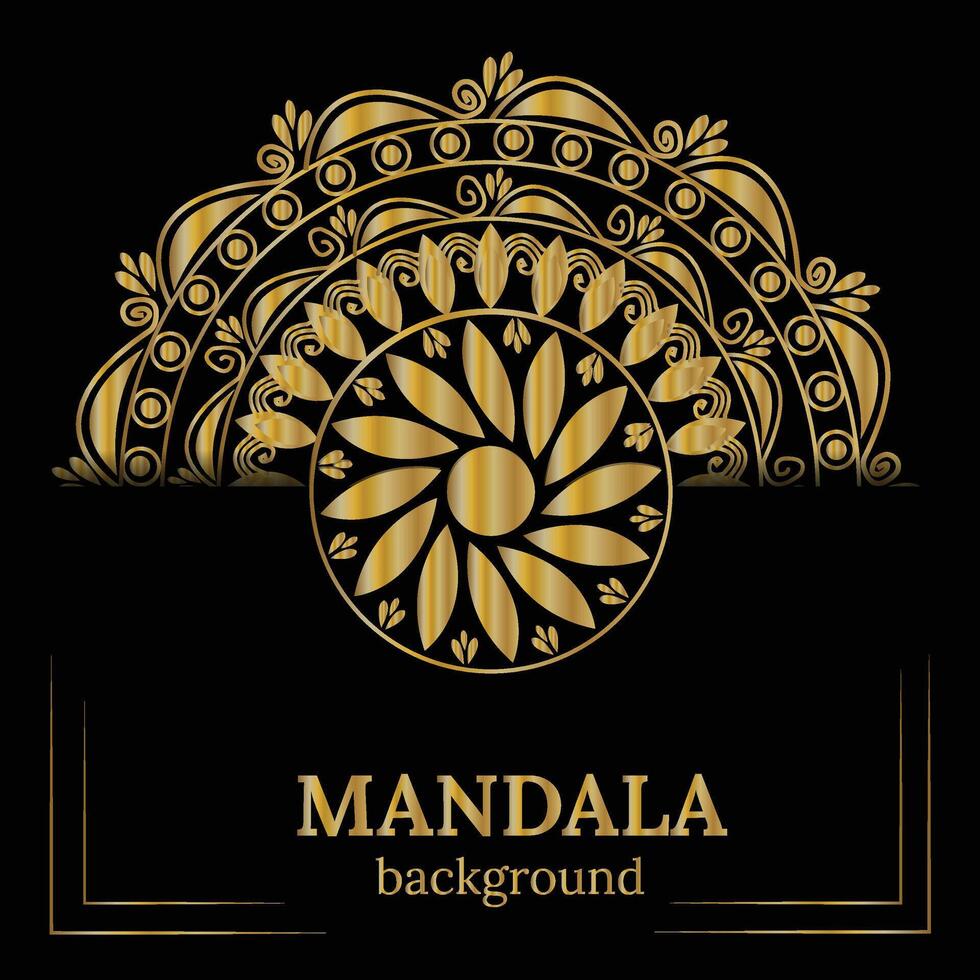 golden mandala design vector