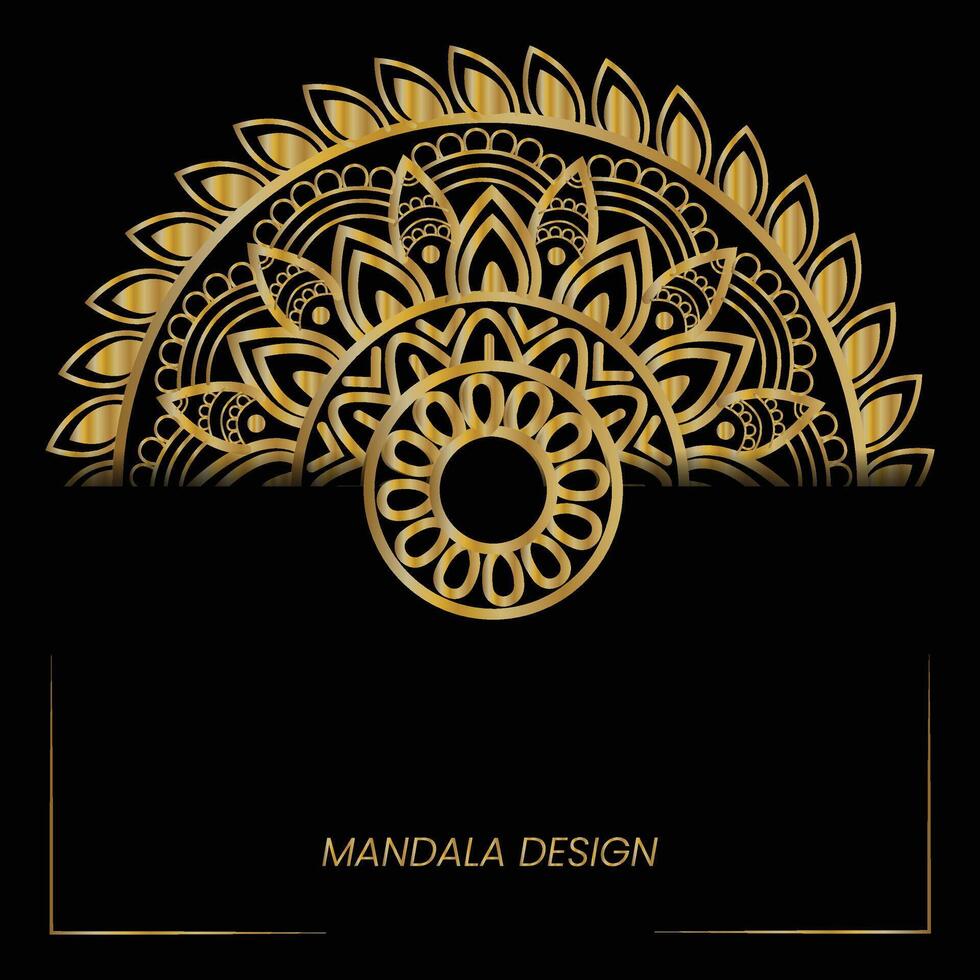 golden mandala design vector