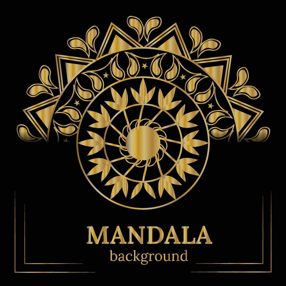 golden mandala design vector