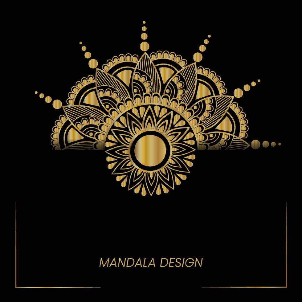 golden mandala design vector