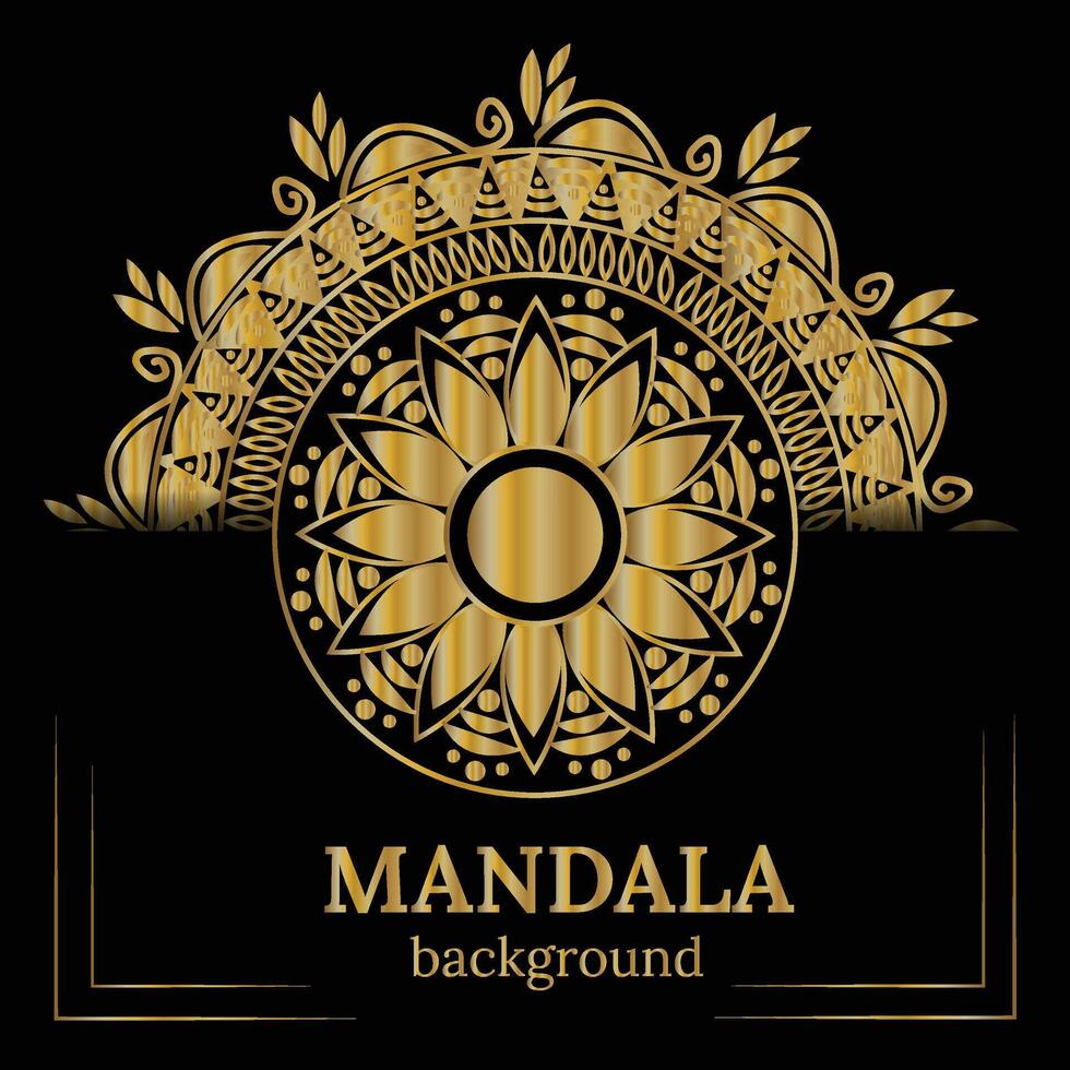 golden mandala design vector