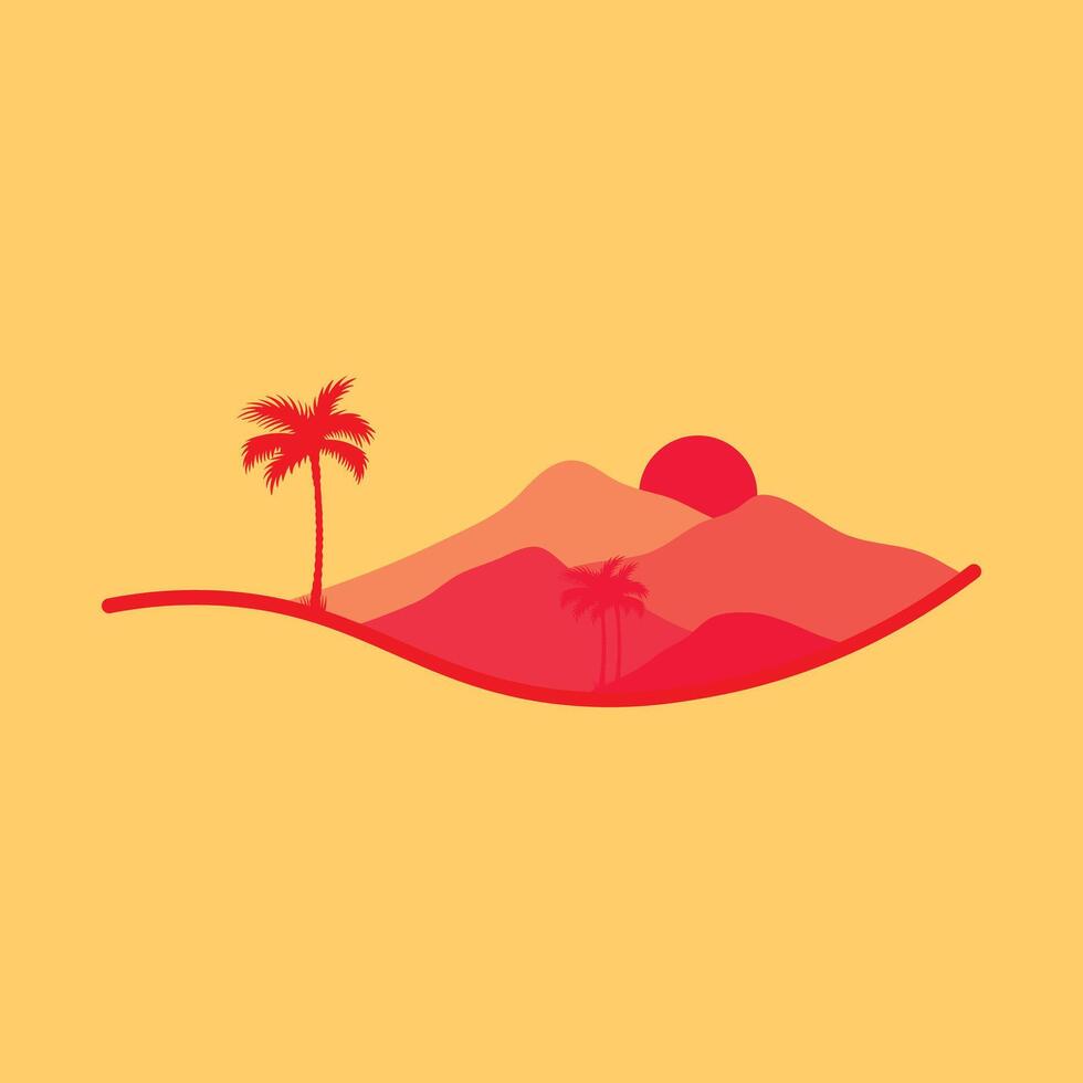 Mountain and Forest Vector Logo,this logo symbolizes a nature, peace, and calm