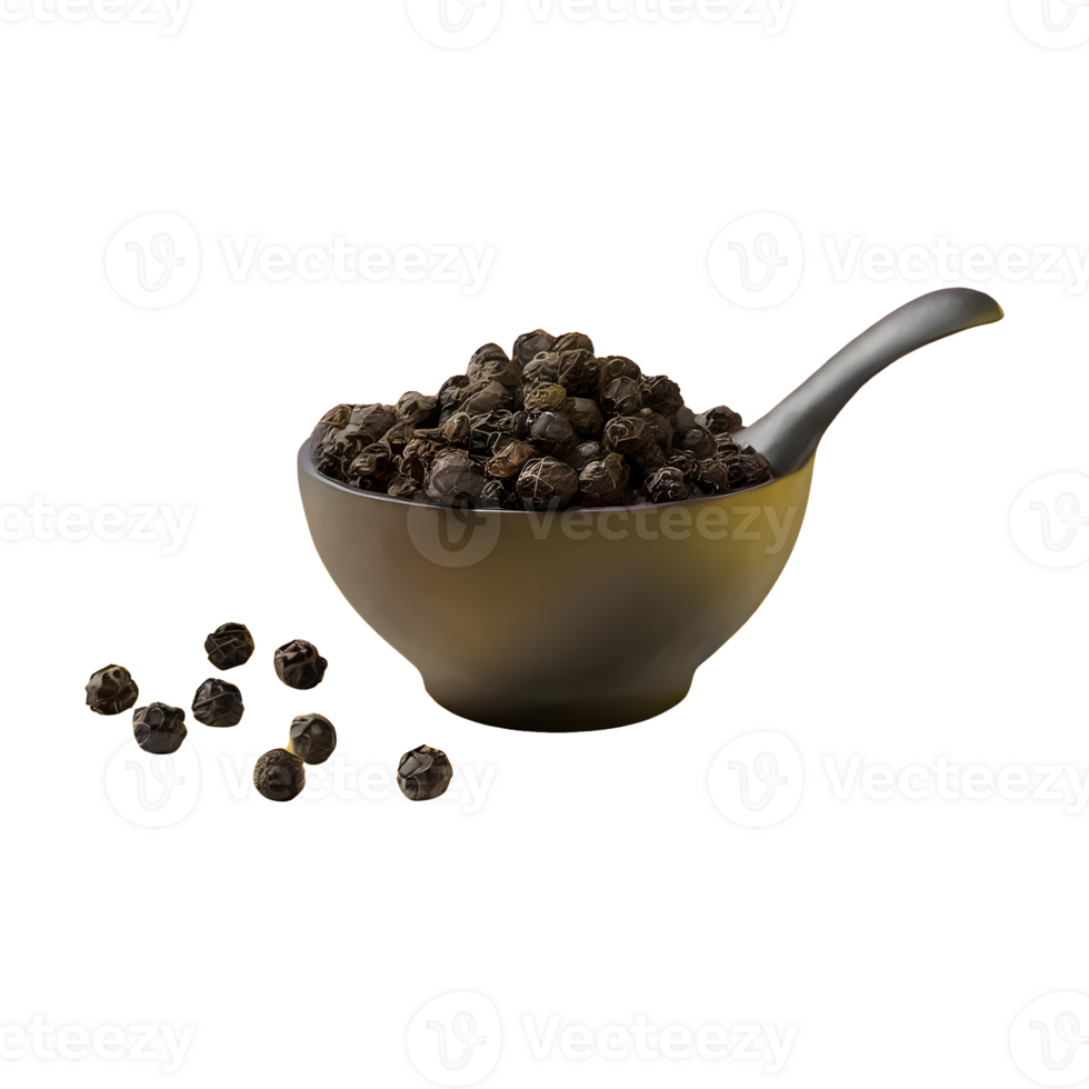AI generated Black pepper isolated on transparent background png