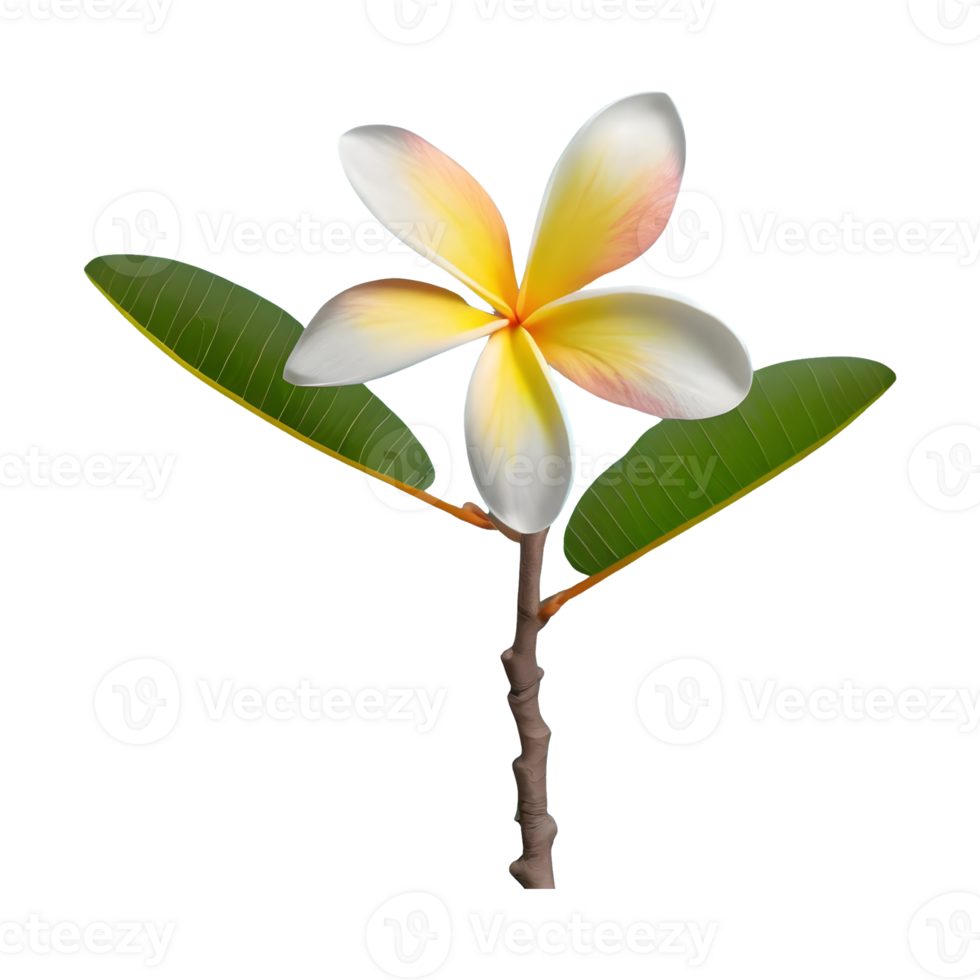 AI generated Plumeria flower isolated on transparent background png