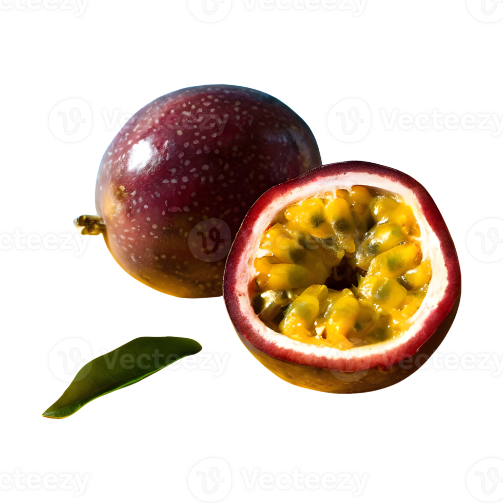 AI generated Passion fruit isolated on transparent background png