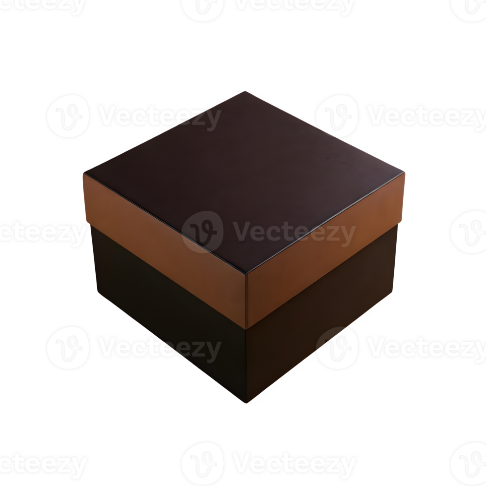 AI generated Studio shot of a black brown box isolated on transparent background png