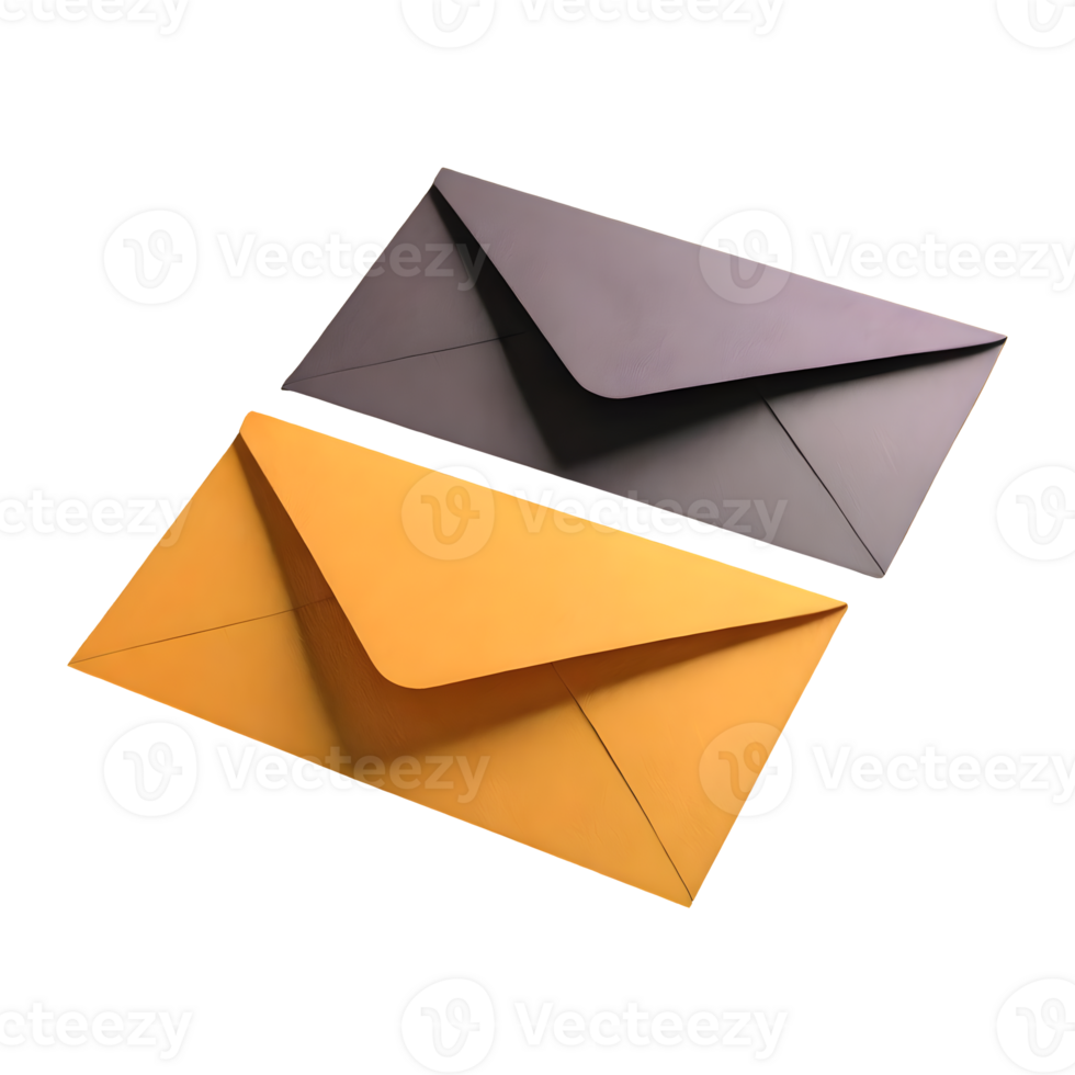 AI generated Pair of envelopes isolated on transparent background png