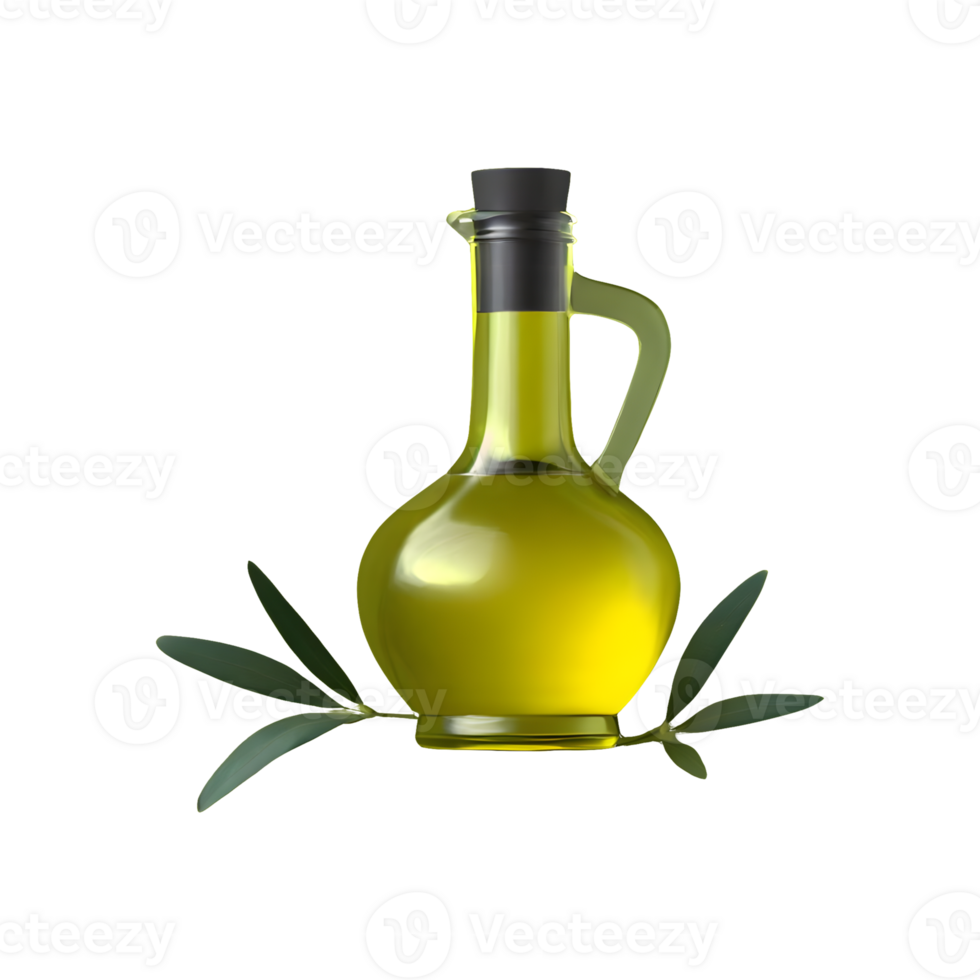 AI generated Olive oil bottle isolated on transparent background png