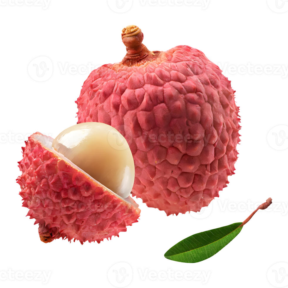 AI generated Lychee isolated fruits on transparent background png