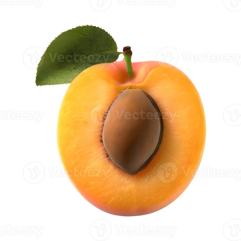 AI generated Apricot isolated on transparent background png