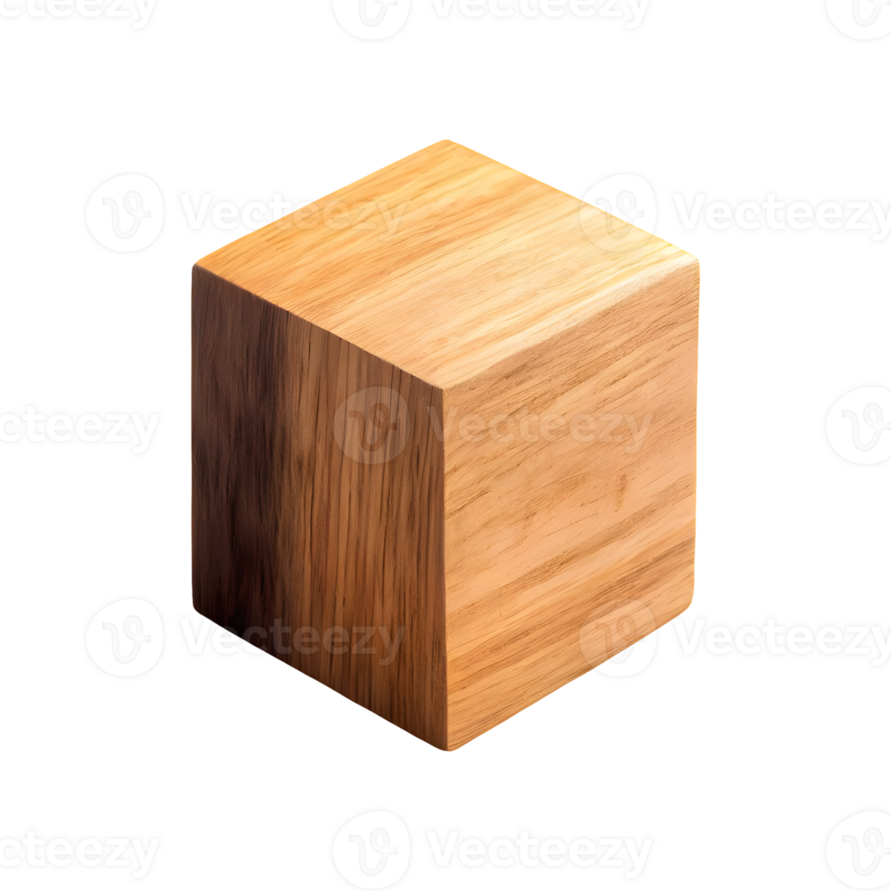AI generated Blocks made of wood isolated on transparent background png