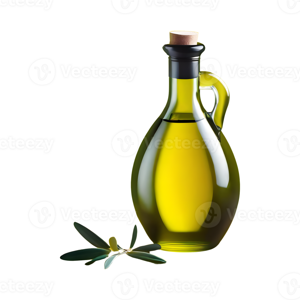 AI generated Olive oil bottle isolated on transparent background png