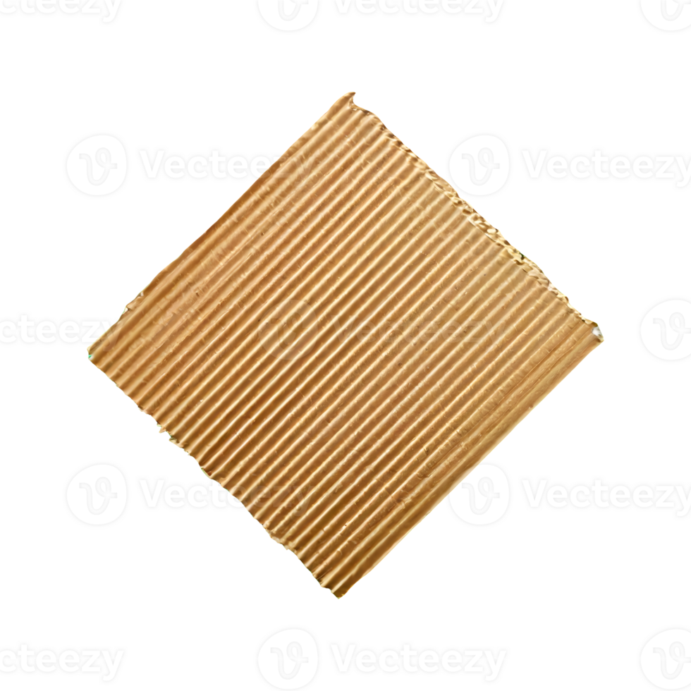 AI generated Corrugated fiberboard scrap isolated on transparent background png