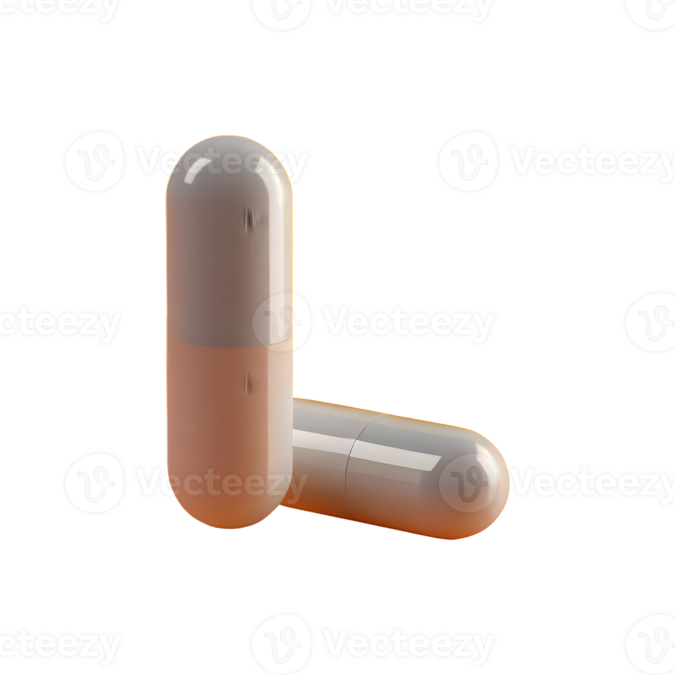 AI generated 3d pills isolated on transparent background png