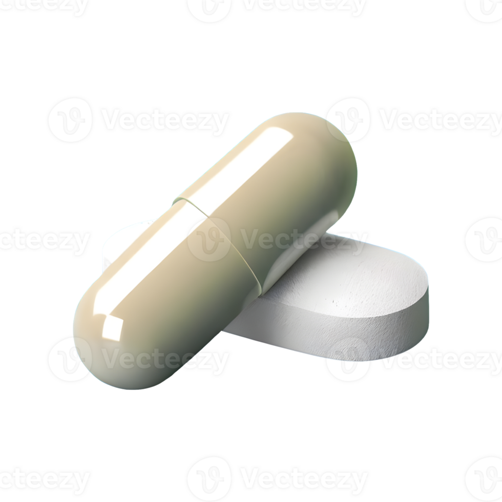 AI generated 3d pills isolated on transparent background png