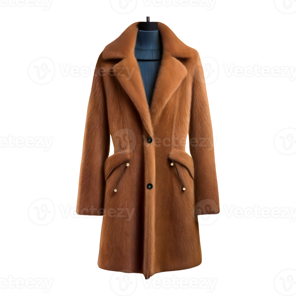 AI generated Fashion wool coat isolated on transparent background png