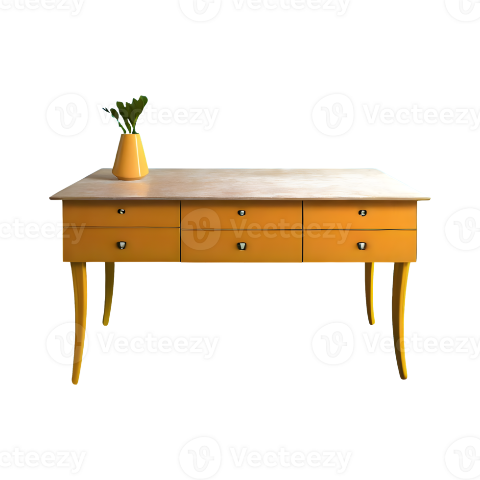 AI generated A table designed for writing or paperwork may have drawers isolated on transparent background png
