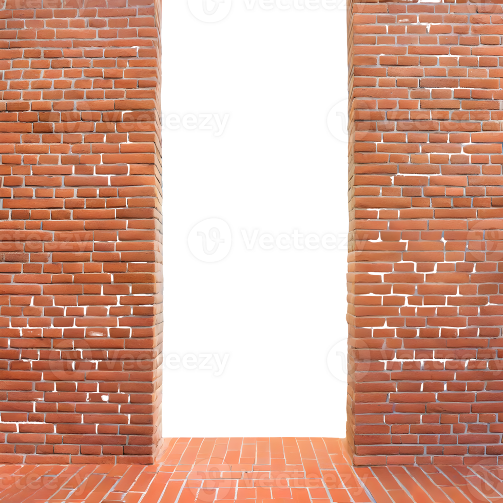 AI generated Brick wall and open gap isolated on transparent background png