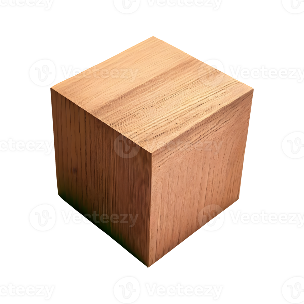 AI generated Blocks made of wood isolated on transparent background png