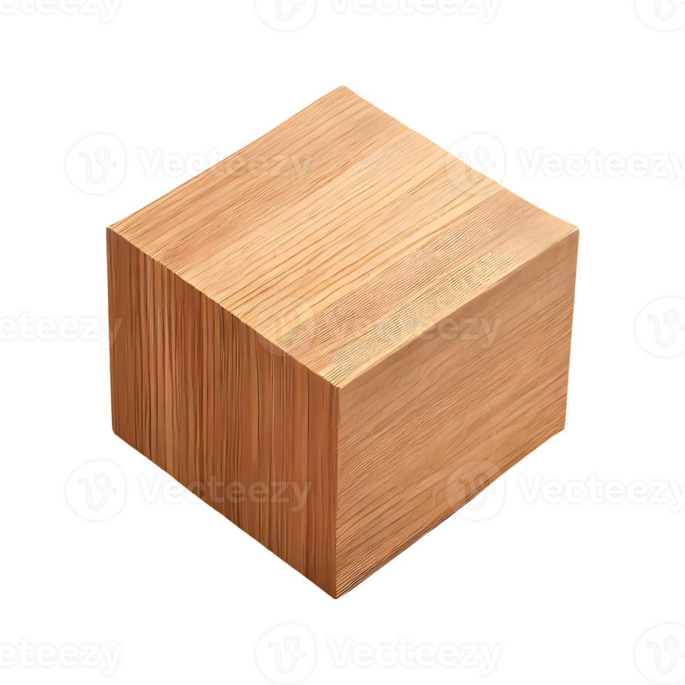 AI generated Blocks made of wood isolated on transparent background png