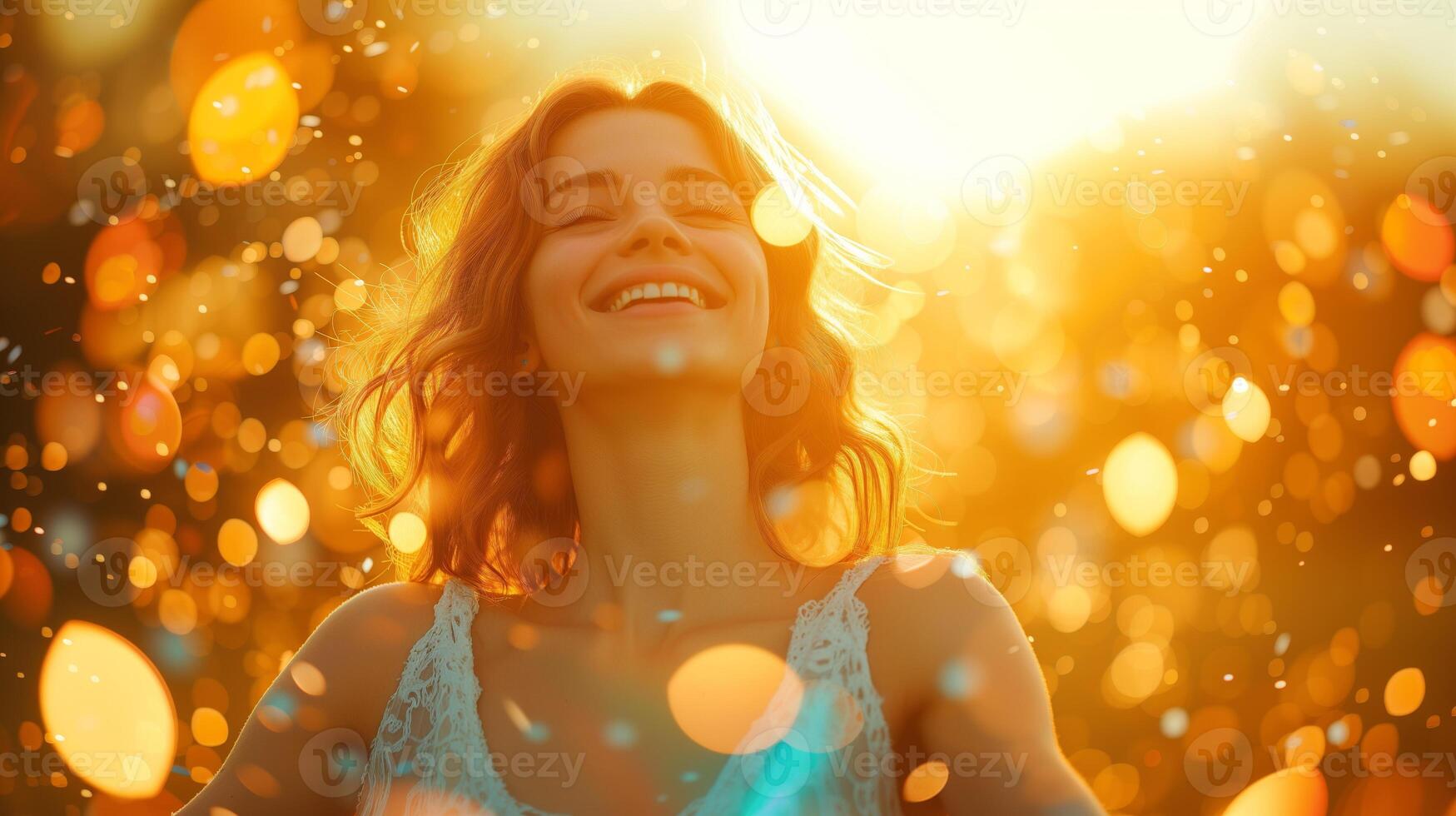 AI generated Woman in a state of pure joy, close up, happiness, successful photo