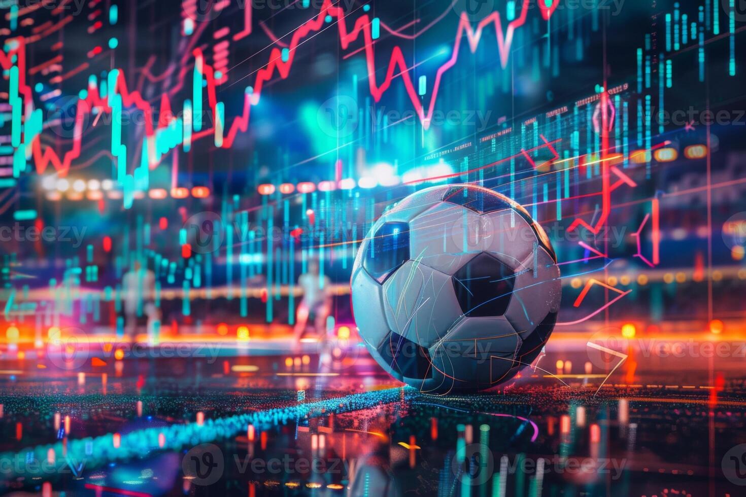 ai generado en línea apuesta y analítica y Estadísticas para fútbol juego. generativo ai foto