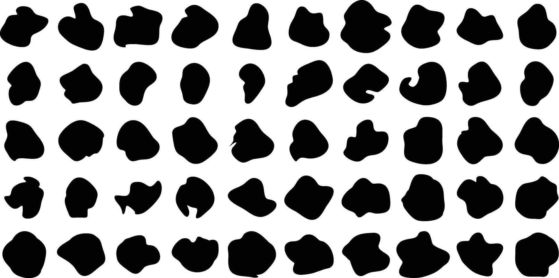 Hand Drawn Organic Shapes Liquid and fluid shape Black symbol V1 50 Set 11 vector