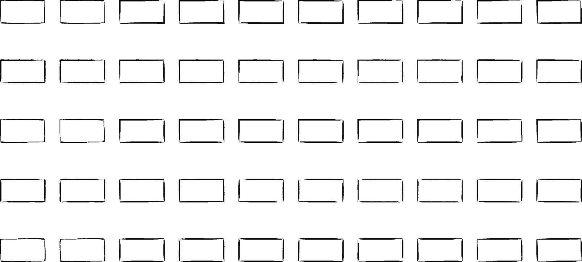 Hand Drawn Horizontal Rectangle Shape Thin Line-50-8 vector